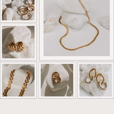 beige tan minimalist jewelry collection instagram post